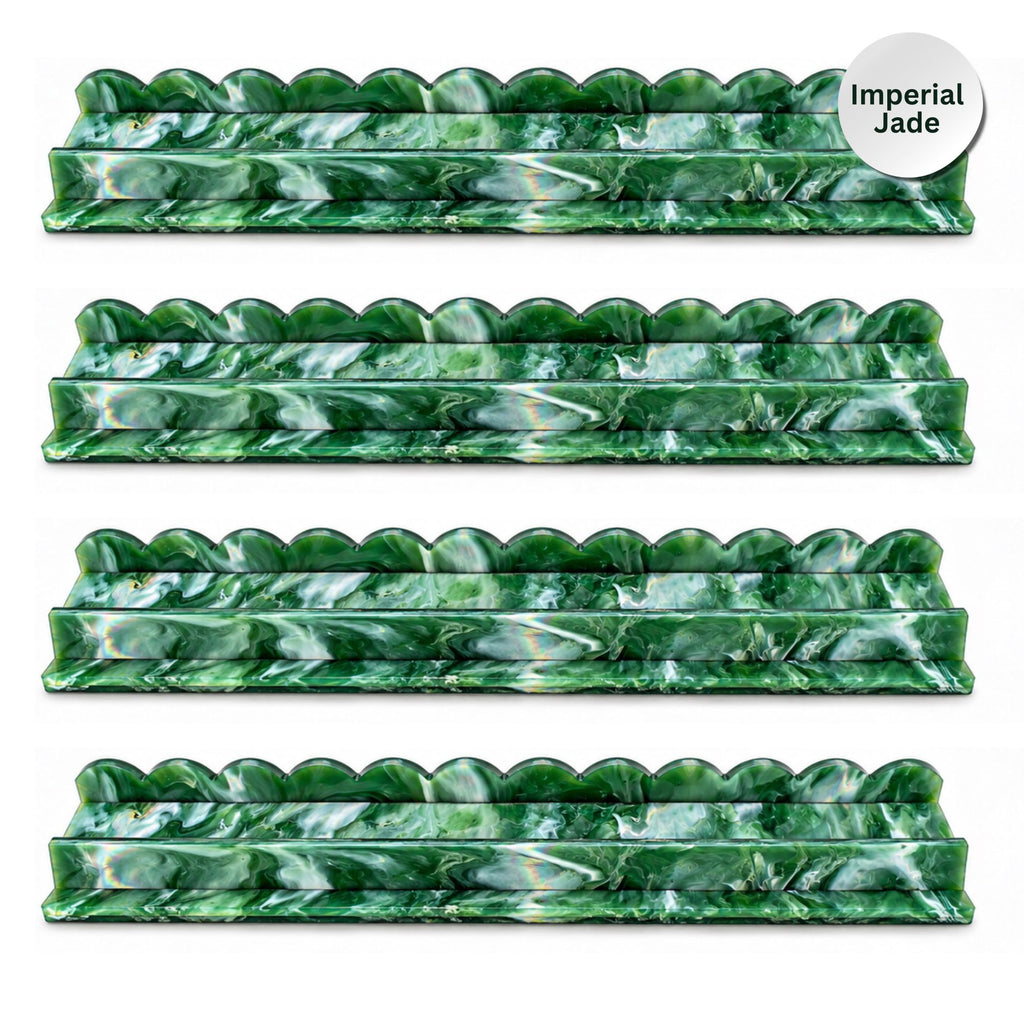 Imperial Jade | Premium Scalloped Acrylic Mahjong Racks – Set of 4