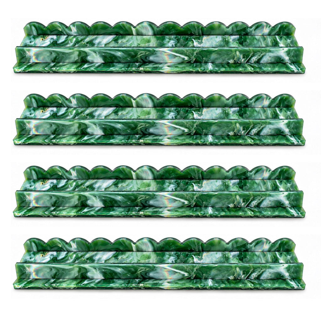 Imperial Jade | Premium Scalloped Acrylic Mahjong Racks – Set of 4