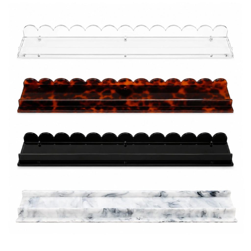 Signature Collection Acrylic Mahjong Racks – Set of 4, 20" Luxury Tile Holders