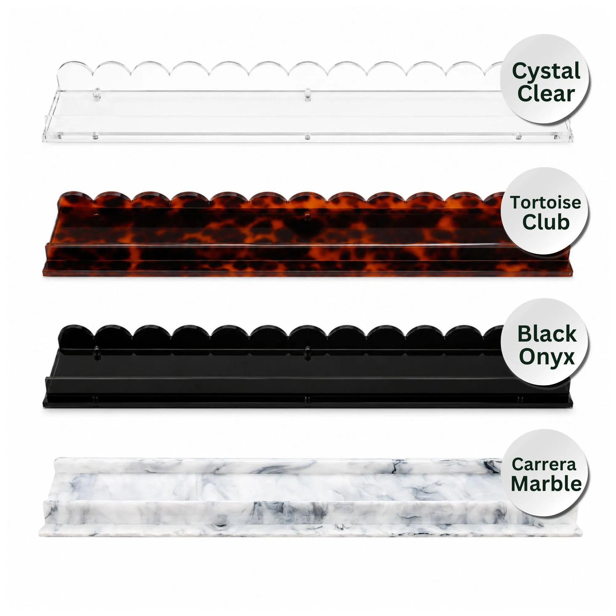 Signature Collection Acrylic Mahjong Racks – Set of 4, 20" Luxury Tile Holders