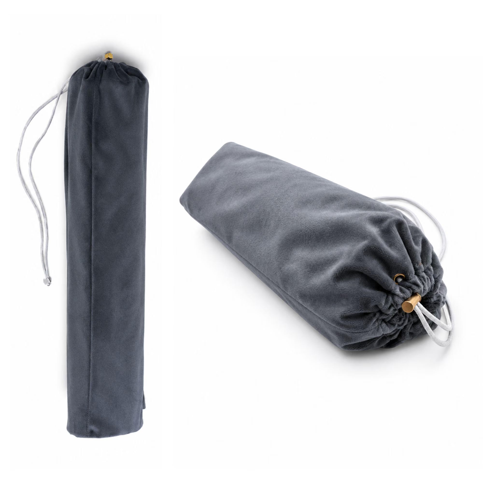 Grey Velvet Mahjong Rack Bag with 4 Compartments | Soft Plush Storage Bag for Mahjong Racks | Drawstring Travel Mahjong Bag