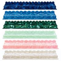 Set of 4 Luxury Pearlized Acrylic Mahjong Racks – 20" Scalloped Edge Design