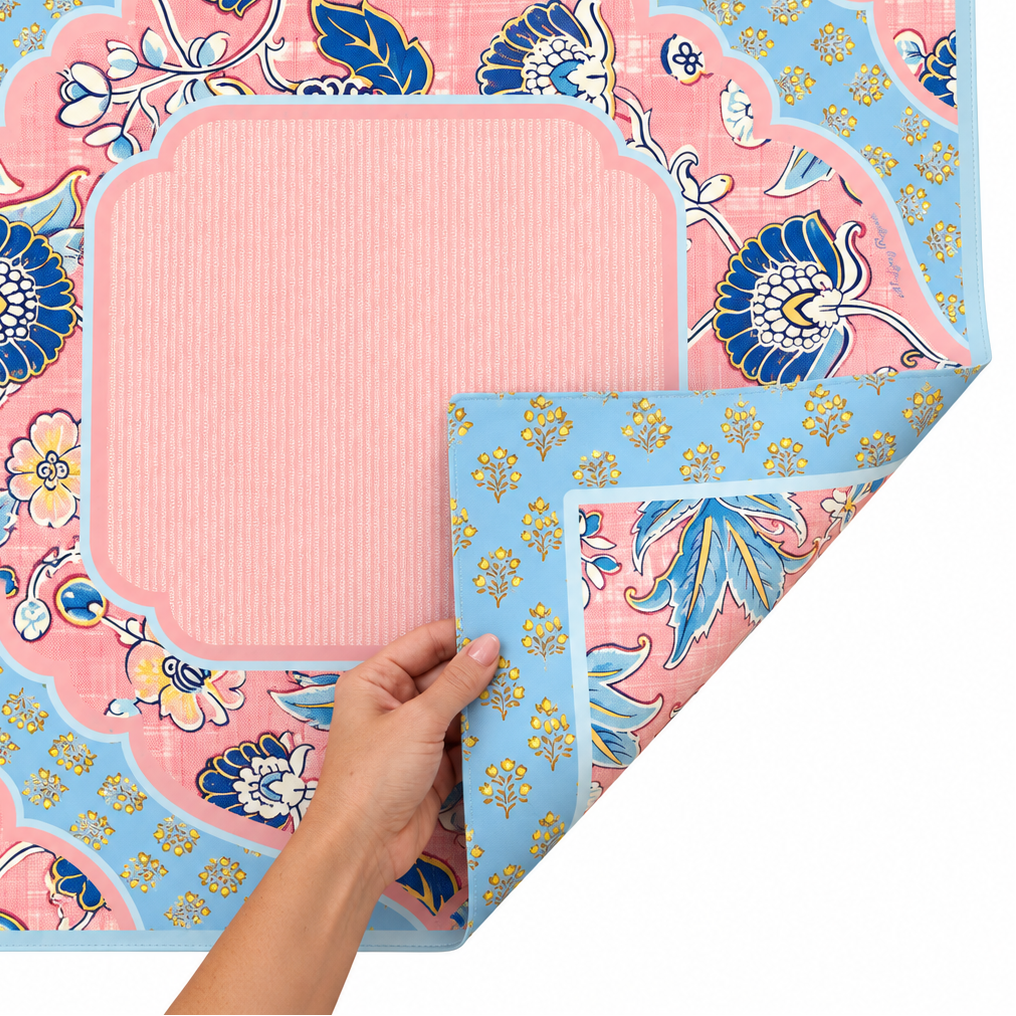 Sunday Sherbert Double-Sided Leatherette Mahjong Mat 31.5" x 31.5"