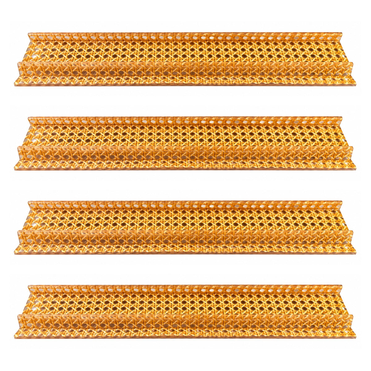 Cane Cabana | Real Rattan Acrylic Mahjong Racks – Set of 4