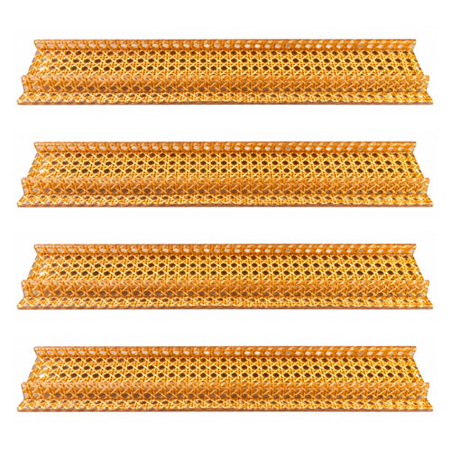 Cane Cabana | Real Rattan Acrylic Mahjong Racks – Set of 4