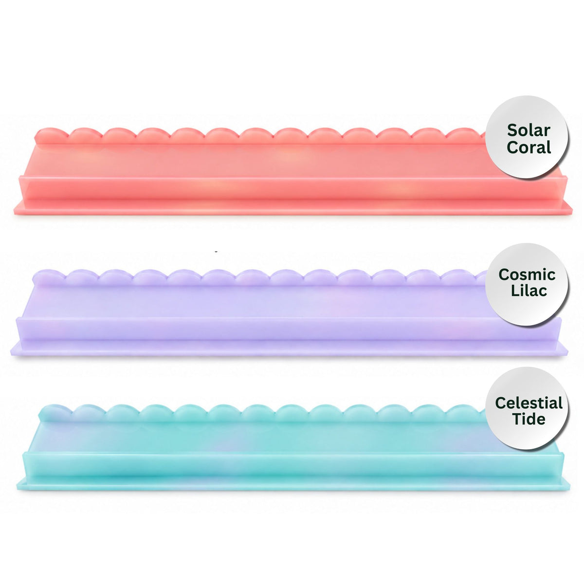 Celestial Chromatic Collection | Premium Scalloped Acrylic Mahjong Racks – Set of 4
